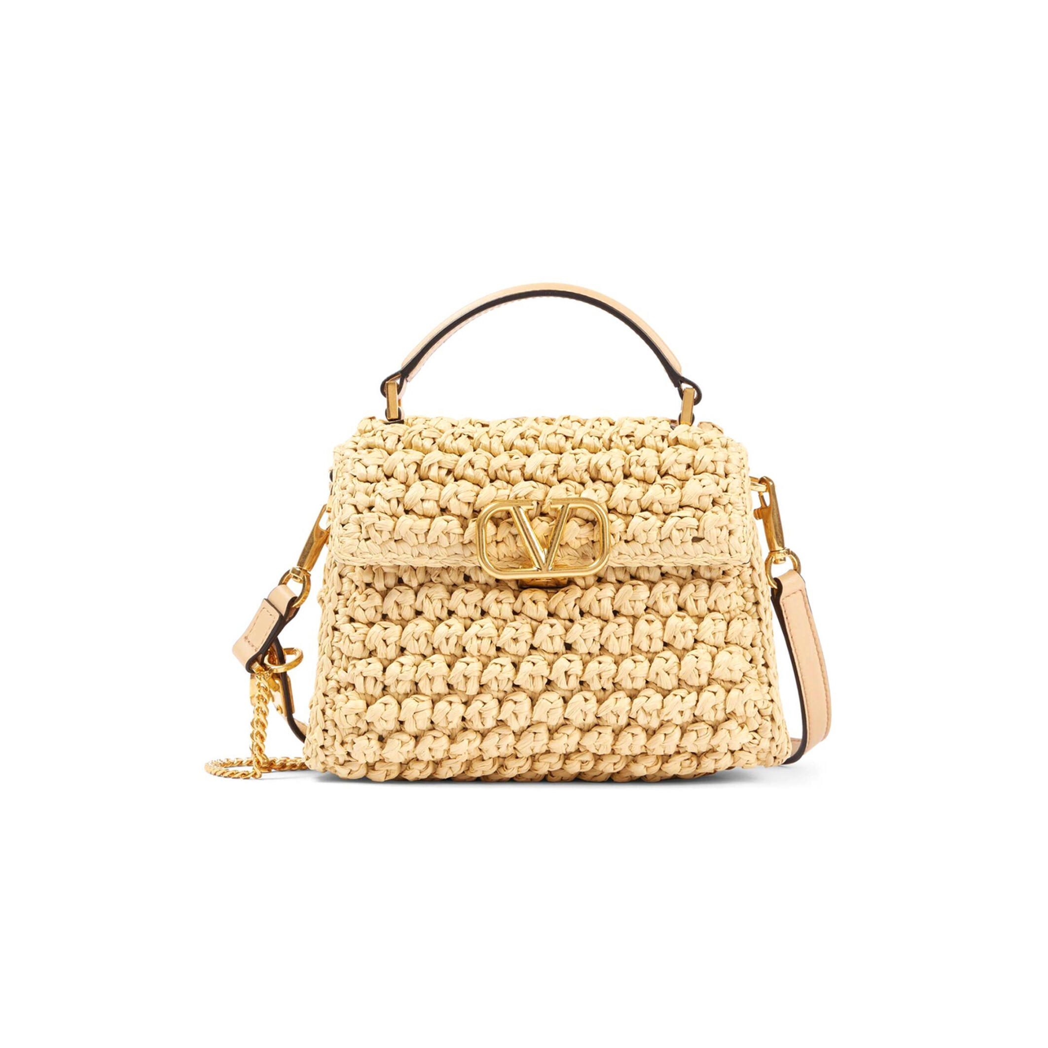 Va1e*ntin0 garavani vsling small raffia shoulder bag (22*17*9cm)